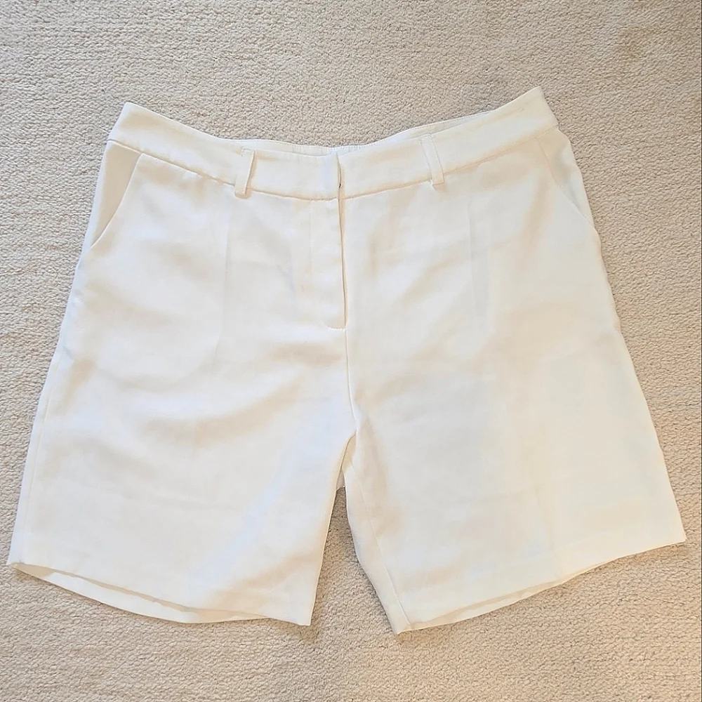 Amanda Uprichard White Dress Shorts Golf Caddy Cut Sz Large - Picture 6 of 12